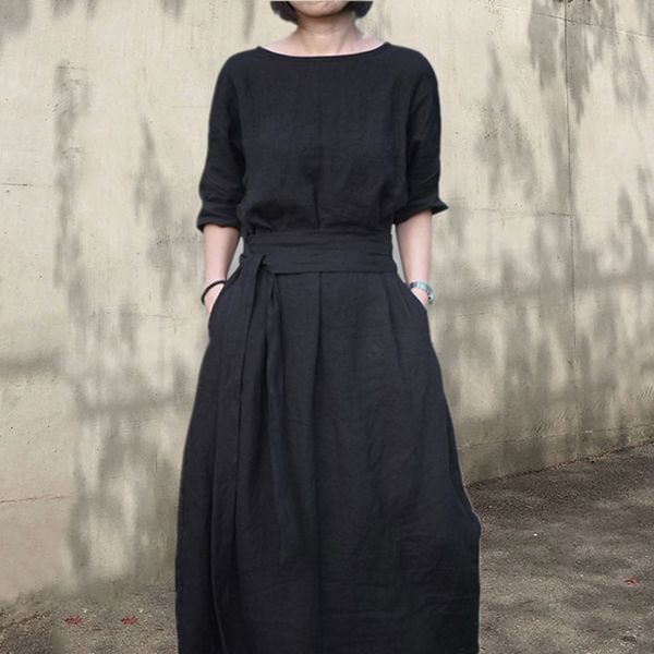 Maxi Boho Dress 2021 Spring Solid Women Knee Party Black Dress Cotton Linen A-Line Vestido Casual Girls Dresses
Maxi Boho Dress 2021 Spring Solid Women Knee Party Black Dress Cotton Linen A-Line Vestido Casual Girls Dresses
