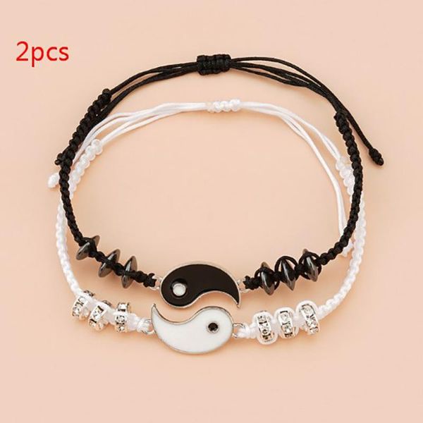 charm bracelets couple hematite leather cord braid bracelet chinese yin yang tai chi alloy pendant two-piece woven lover gift, Golden;silver
charm bracelets couple hematite leather cord braid bracelet chinese yin yang tai chi alloy pendant two-piece woven lover gift, Golden;silver