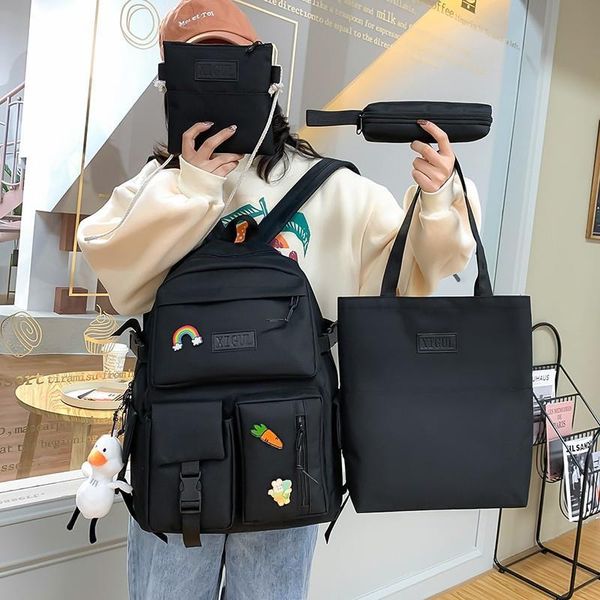 4 pcs sets canvas schoolbags school bag for teenage girls women backpack kids primary college student lapbackpacks
4 pcs sets canvas schoolbags school bag for teenage girls women backpack kids primary college student lapbackpacks