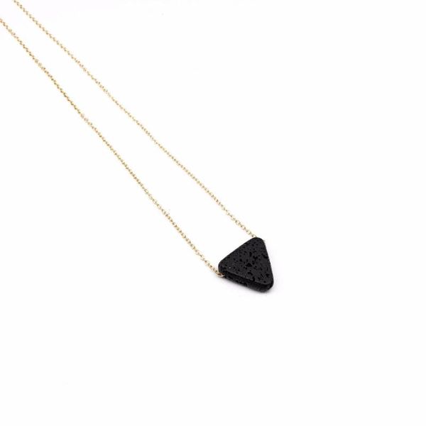 pendant necklaces triangle lava necklace natural black jewelry minimalist essential oil diffuser for women, Silver
pendant necklaces triangle lava necklace natural black jewelry minimalist essential oil diffuser for women, Silver