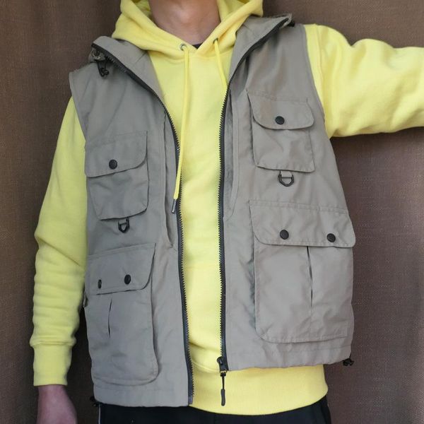 summer cycling fishing vest men khaki tool work sleeveless jacket hooded outdoor multi-tool boys male plus size xxxl men's vests, Black;white
summer cycling fishing vest men khaki tool work sleeveless jacket hooded outdoor multi-tool boys male plus size xxxl men's vests, Black;white
