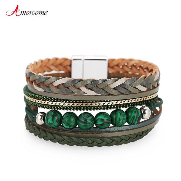 tennis amorcome multilayer braided wrap bracelet natural stone beads yoga leather women bracelets bohemian female jewelry, Golden;silver
tennis amorcome multilayer braided wrap bracelet natural stone beads yoga leather women bracelets bohemian female jewelry, Golden;silver