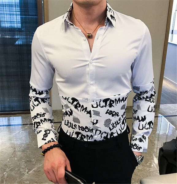men's casual shirts designer mens shirt spring print long sleeve lapel clothes fashion styles single breasted male v5zy, White;black
men's casual shirts designer mens shirt spring print long sleeve lapel clothes fashion styles single breasted male v5zy, White;black