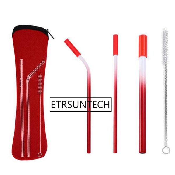drinking straws 50sets fruit juice reusable 304 stainless steel straw metal colorful silicone cover
drinking straws 50sets fruit juice reusable 304 stainless steel straw metal colorful silicone cover