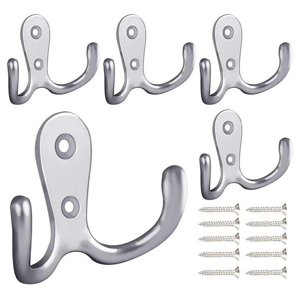 hooks & rails double prong robe hook with screws, dual coat wall mounted hanging clothes for bathroom bedroom door
hooks & rails double prong robe hook with screws, dual coat wall mounted hanging clothes for bathroom bedroom door