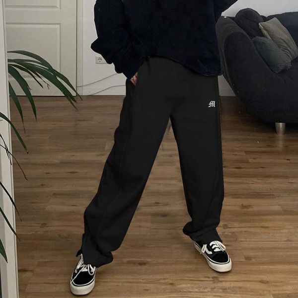 pants women 2021 high waist casual sport solid running jogger fashion trousers two pockets harajuku loose sweatpants #107 women's & cap, Black;white 
pants women 2021 high waist casual sport solid running jogger fashion trousers two pockets harajuku loose sweatpants #107 women's & cap, Black;white