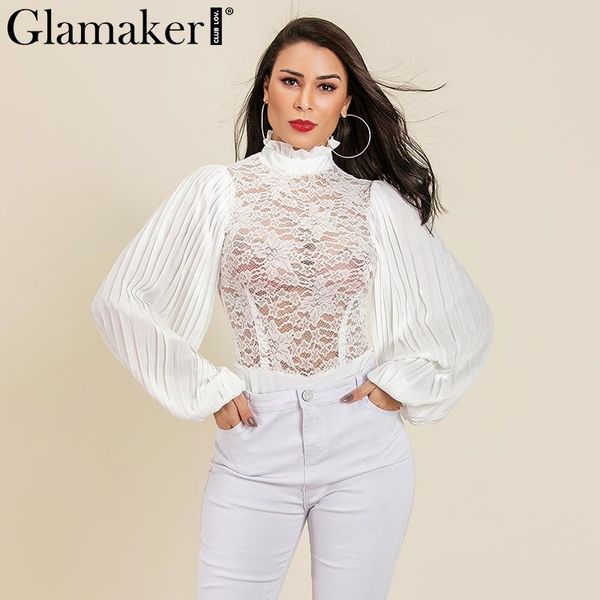 women's jumpsuits & rompers glamaker white lace floral splice transparent bodysuit women summer lantern sleeve ruffles spring playsuit, Black;white
women's jumpsuits & rompers glamaker white lace floral splice transparent bodysuit women summer lantern sleeve ruffles spring playsuit, Black;white