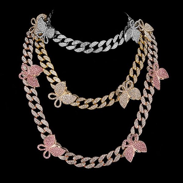 pendant necklaces hip hop jewelry iced out bling 18inch butterfly cuban chain gold plated necklace european and american, Silver
pendant necklaces hip hop jewelry iced out bling 18inch butterfly cuban chain gold plated necklace european and american, Silver