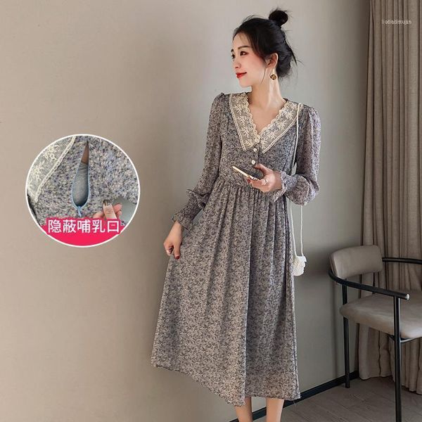 1715# spring chic ins floral print chiffon maternity long party dress nursing clothes for pregnant women a line slim pregnancy1, White
1715# spring chic ins floral print chiffon maternity long party dress nursing clothes for pregnant women a line slim pregnancy1, White