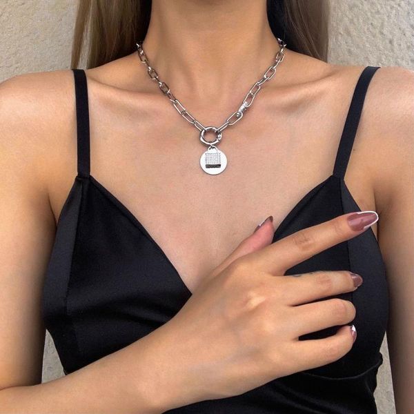 pendant necklaces simple punk girls hip-hop rhinestone lock chain necklace fashion jewelry female clavicle alloy, Silver
pendant necklaces simple punk girls hip-hop rhinestone lock chain necklace fashion jewelry female clavicle alloy, Silver
