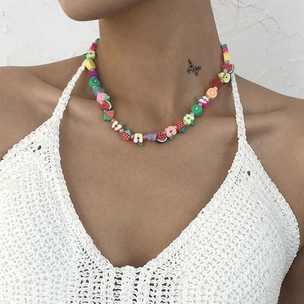 chokers colorful fruit charm choker necklace for women short chain collar girls neck cute cartoon beads summer jewelry, Golden;silver
chokers colorful fruit charm choker necklace for women short chain collar girls neck cute cartoon beads summer jewelry, Golden;silver