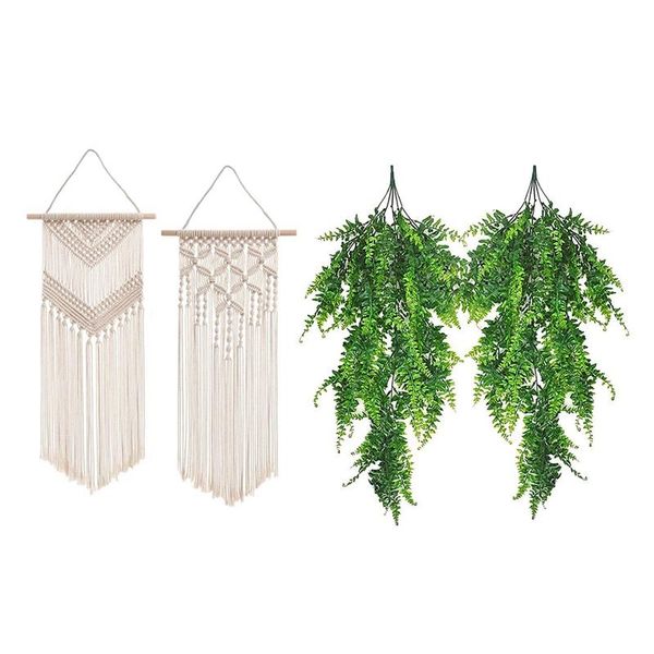 decorative flowers & wreaths 2 pcs macrame wall hanging decor woven art tapestry artificial plant ivy decoration
decorative flowers & wreaths 2 pcs macrame wall hanging decor woven art tapestry artificial plant ivy decoration