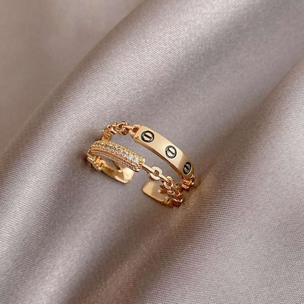 cut out double-layer diamond inlaid zircon opening with fashionable personality, simple cool style and versatile index finger ring, Black
cut out double-layer diamond inlaid zircon opening with fashionable personality, simple cool style and versatile index finger ring, Black