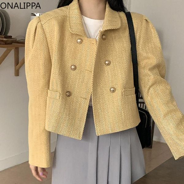 women's jackets onalippa korea jacket female chic autumn retro doll collar ins double-breasted design loose short coat women casual fas, Black;brown
women's jackets onalippa korea jacket female chic autumn retro doll collar ins double-breasted design loose short coat women casual fas, Black;brown