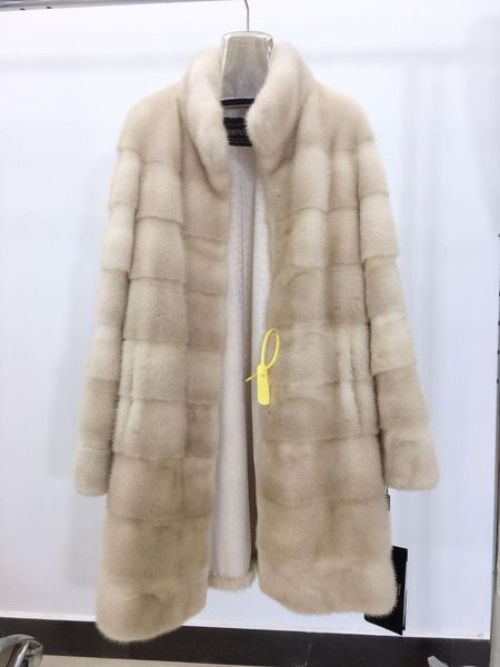 women's fur & faux real mink coat of 2021 fashion with stand collar 90cm length, Black
women's fur & faux real mink coat of 2021 fashion with stand collar 90cm length, Black