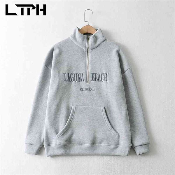 ltph vintage all-match women sweatshirts pullover zipper stand collar letter embroidery pocket sweatshirt spring 210423, Black;gray
ltph vintage all-match women sweatshirts pullover zipper stand collar letter embroidery pocket sweatshirt spring 210423, Black;gray