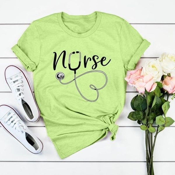 anurse stethoscope print t shirt women short sleeve o neck loose tshirt summer tee camisetas mujer women's t-shirt, White
anurse stethoscope print t shirt women short sleeve o neck loose tshirt summer tee camisetas mujer women's t-shirt, White
