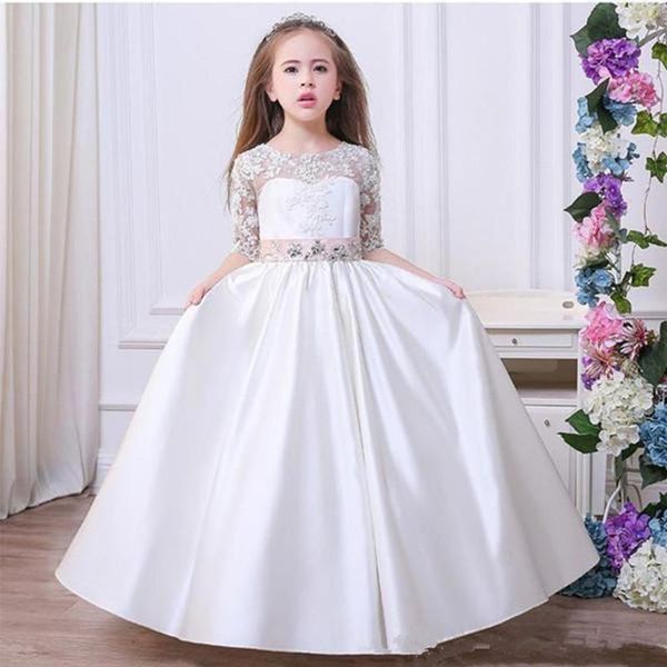 girl's dresses half sleeve flower girl for wedding jewel lace applique girls pageant dresseswith beaded sash first communio, Red;yellow
girl's dresses half sleeve flower girl for wedding jewel lace applique girls pageant dresseswith beaded sash first communio, Red;yellow