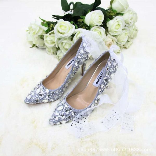 dress shoes hand-made crystal with high heels wedding thin pointed princess rhinestone single shoe women, Black
dress shoes hand-made crystal with high heels wedding thin pointed princess rhinestone single shoe women, Black