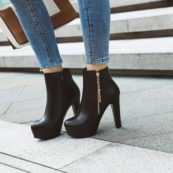 boots deat 2021 autumn and winter style fashion casual round head thin simple heel high short women sg1861, Black
boots deat 2021 autumn and winter style fashion casual round head thin simple heel high short women sg1861, Black
