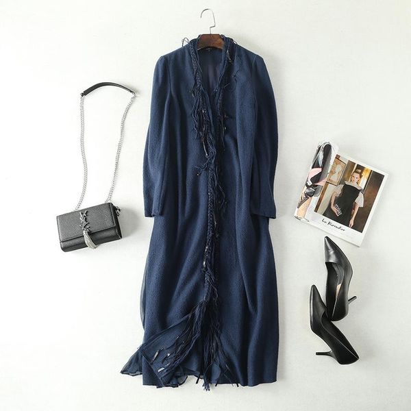 promotion of long knee length tweed coat autumn and winter original high-end wool femininity silk loose women's & blends, Black
promotion of long knee length tweed coat autumn and winter original high-end wool femininity silk loose women's & blends, Black