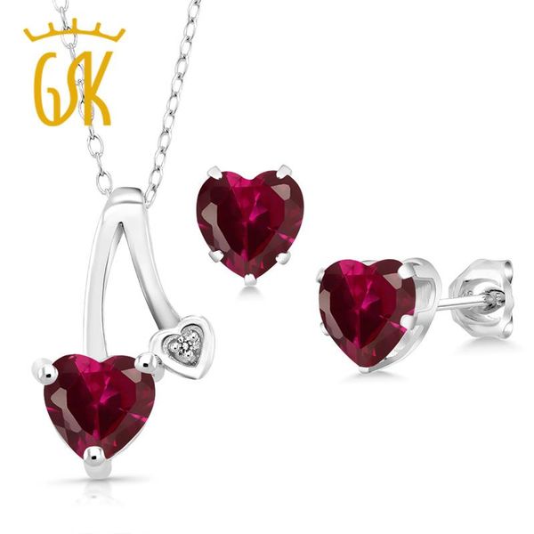 bracelet, earrings & necklace gemstoneking 2.89 ct red created ruby white diamond 925 sterling silver pendant set for valentine's day f, Black
bracelet, earrings & necklace gemstoneking 2.89 ct red created ruby white diamond 925 sterling silver pendant set for valentine's day f, Black