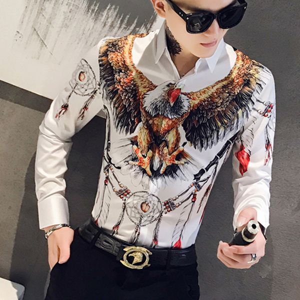 men's shirts designer 3d eagle print male shirt dressed in sleeve thin fit social shirts night bar club streetwear clothes 6wyv, White;black
men's shirts designer 3d eagle print male shirt dressed in sleeve thin fit social shirts night bar club streetwear clothes 6wyv, White;black