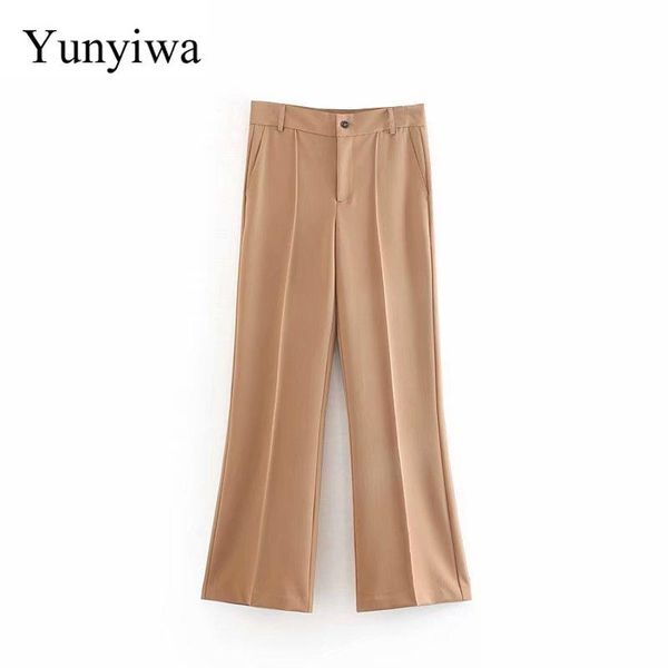 women's pants & capris 2021 women elegant solid color loose flare long trousers mujer leisure pockets brand casual slim, Black;white
women's pants & capris 2021 women elegant solid color loose flare long trousers mujer leisure pockets brand casual slim, Black;white