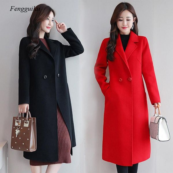 women's wool & blends long coat for women autumn winter double breasted ladies sleeve elegant outerwear overcoat parka jacket vintage k, Black
women's wool & blends long coat for women autumn winter double breasted ladies sleeve elegant outerwear overcoat parka jacket vintage k, Black