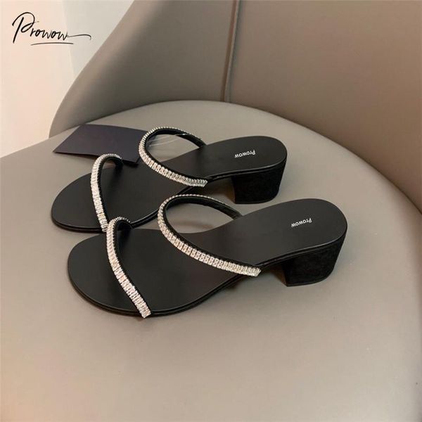 slippers prowow genuine leather woman summer open toe black silver crystal thick mid heel women shoes
slippers prowow genuine leather woman summer open toe black silver crystal thick mid heel women shoes