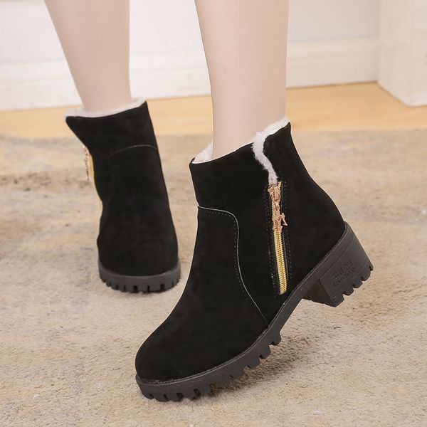 platform snow boot womens winter ankle boots female zipper flock ladies plush sneakers square heels casual shoes woman footwear, Black
platform snow boot womens winter ankle boots female zipper flock ladies plush sneakers square heels casual shoes woman footwear, Black