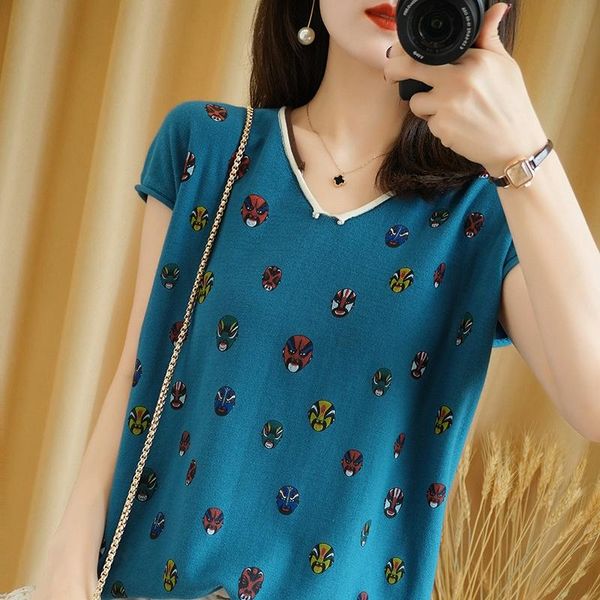 women's t-shirt pure cotton 2021 summer casual knitted sweater short-sleeved v-neck pullover plus size and linen tees, White
women's t-shirt pure cotton 2021 summer casual knitted sweater short-sleeved v-neck pullover plus size and linen tees, White