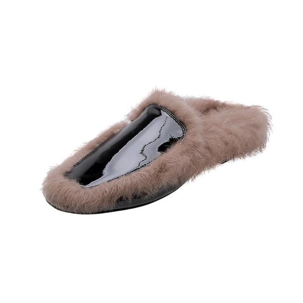 slippers female muller shoes genuine cow leather fabric warm fluffy fluff autumn and winter handmade fashion flat women's, Black
slippers female muller shoes genuine cow leather fabric warm fluffy fluff autumn and winter handmade fashion flat women's, Black