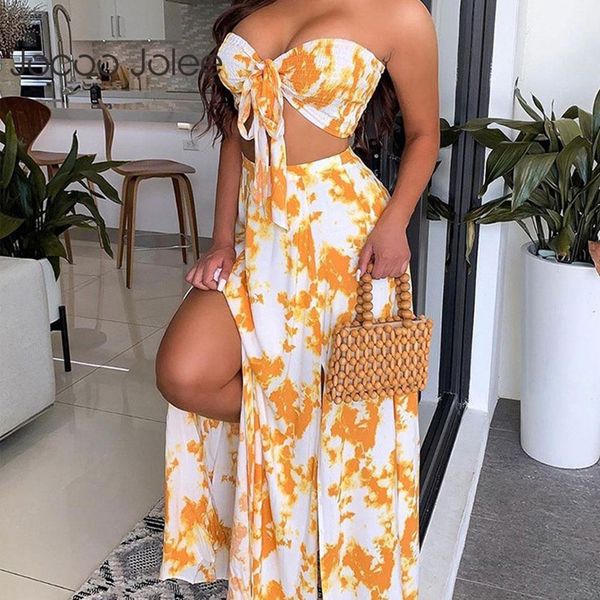women summer off-shoulder polkadot print tube and chiffon split printing tie dye long skirt two piece sets 210428, White
women summer off-shoulder polkadot print tube and chiffon split printing tie dye long skirt two piece sets 210428, White