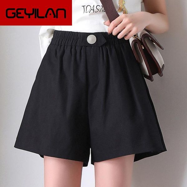 high waist a word wide leg shorts 2021 summer women's loose casual korean elastic cotton women, White;black
high waist a word wide leg shorts 2021 summer women's loose casual korean elastic cotton women, White;black