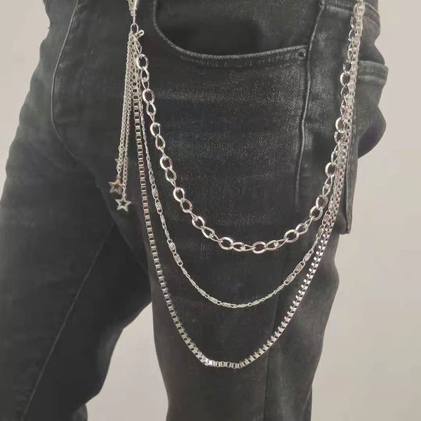 punk trendy waist pants chain belt hip hop rock metal key chains jeans long clothing star pendant accessories jewelry fashion, Silver
punk trendy waist pants chain belt hip hop rock metal key chains jeans long clothing star pendant accessories jewelry fashion, Silver