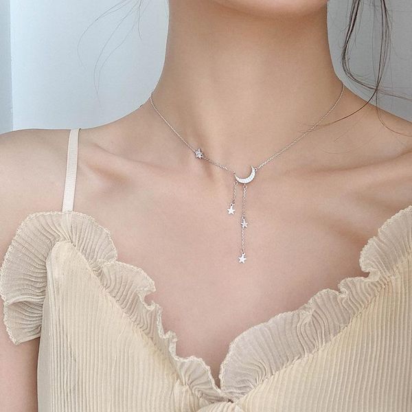 chains minimal design fashion simple necklace for women female girl star moon neck chain luxury style jewelry accessories, Silver
chains minimal design fashion simple necklace for women female girl star moon neck chain luxury style jewelry accessories, Silver