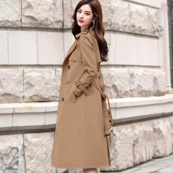 women's trench coats nowsaa autumn winter women turn-down collar double breasted office lady solid long with belt 2021, Tan;black
women's trench coats nowsaa autumn winter women turn-down collar double breasted office lady solid long with belt 2021, Tan;black