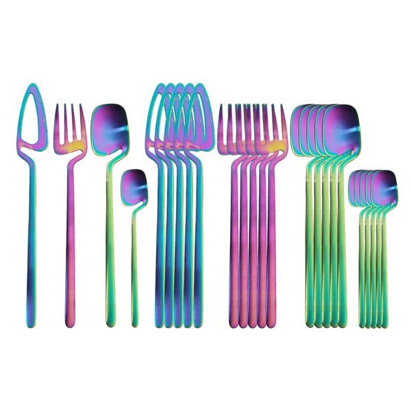 dinnerware sets 24pcs rainbow matte set 18/10 stainless steel modern cutlery party knife fork spoon tableware silverware
dinnerware sets 24pcs rainbow matte set 18/10 stainless steel modern cutlery party knife fork spoon tableware silverware