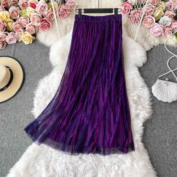 autumn purple mesh skirt for women high waist bright silk bling pleated skirts female fashion faldas saia fall 210426, Black
autumn purple mesh skirt for women high waist bright silk bling pleated skirts female fashion faldas saia fall 210426, Black