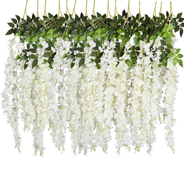 decorative flowers & wreaths artificial silk wisteria vine ratta hanging flower wedding decor, 12 pcs fake home wall garden decoration
decorative flowers & wreaths artificial silk wisteria vine ratta hanging flower wedding decor, 12 pcs fake home wall garden decoration