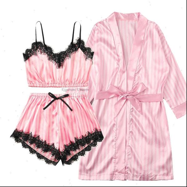 3 pieces pajamas sets faux womens sleepwears silk elegant lace fashion casual home clothes nightwear, Black;red
3 pieces pajamas sets faux womens sleepwears silk elegant lace fashion casual home clothes nightwear, Black;red