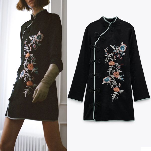 2021 za women embroidered jacquard black mini dress high collar long sleeve short dresses woman front toggle vintage vestidos, Black;gray
2021 za women embroidered jacquard black mini dress high collar long sleeve short dresses woman front toggle vintage vestidos, Black;gray