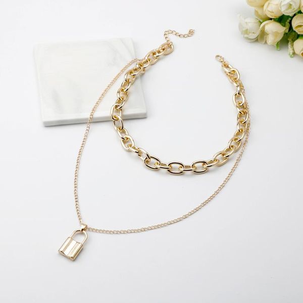 rock punk hiphop gold/silver color metal lock pendant necklaces link chain choker for women jewelry
rock punk hiphop gold/silver color metal lock pendant necklaces link chain choker for women jewelry