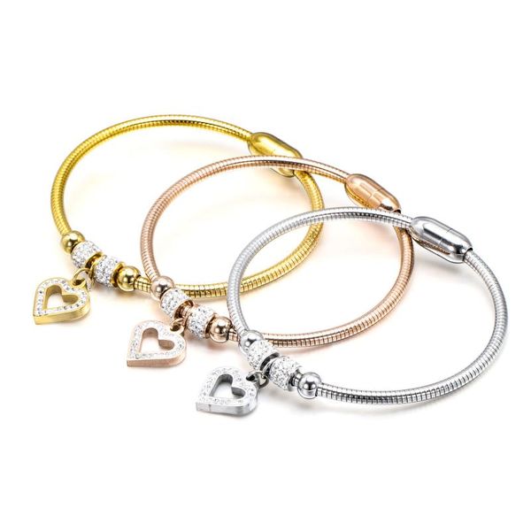 bangle fashion charm original snake bone chain zircon beads fits heart charms beaded exquisite bracelet, Black
bangle fashion charm original snake bone chain zircon beads fits heart charms beaded exquisite bracelet, Black
