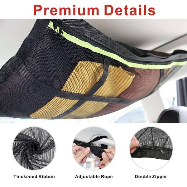 car organizer portable auto double zipper ceiling storage net roof sundries interior bag drop
car organizer portable auto double zipper ceiling storage net roof sundries interior bag drop