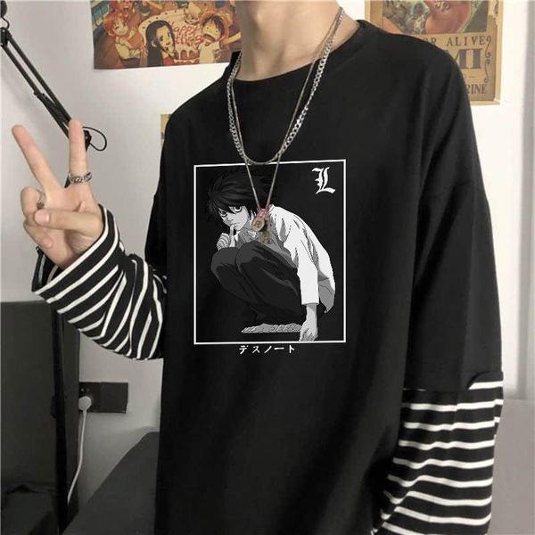 anime death note tshirts fashion cartoon lawliet t-shirt women high street long sleeve round neck fake two pieces stripes men's t-sh, White;black
anime death note tshirts fashion cartoon lawliet t-shirt women high street long sleeve round neck fake two pieces stripes men's t-sh, White;black