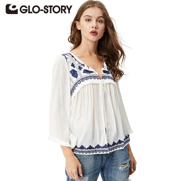 women's blouses & shirts glo-story women ethnic embroidery 2021 bohemian long sleeve v-neck white tassel lace up blouse shirt blusas wc
women's blouses & shirts glo-story women ethnic embroidery 2021 bohemian long sleeve v-neck white tassel lace up blouse shirt blusas wc