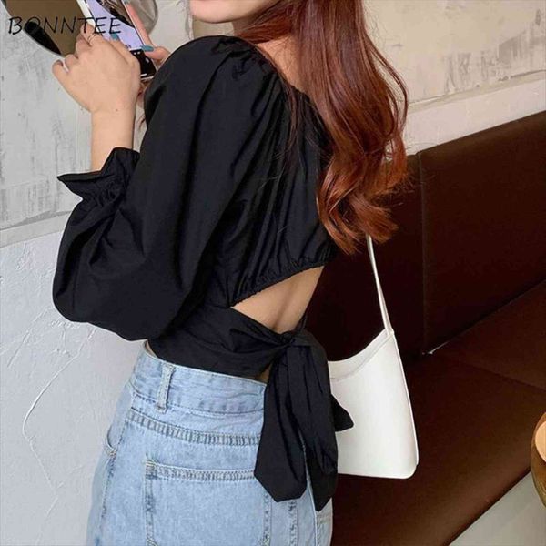 cropped spring casual ulzzang solid womens shirts all match daily simple square collar college trendy lace up slim ladies, White
cropped spring casual ulzzang solid womens shirts all match daily simple square collar college trendy lace up slim ladies, White