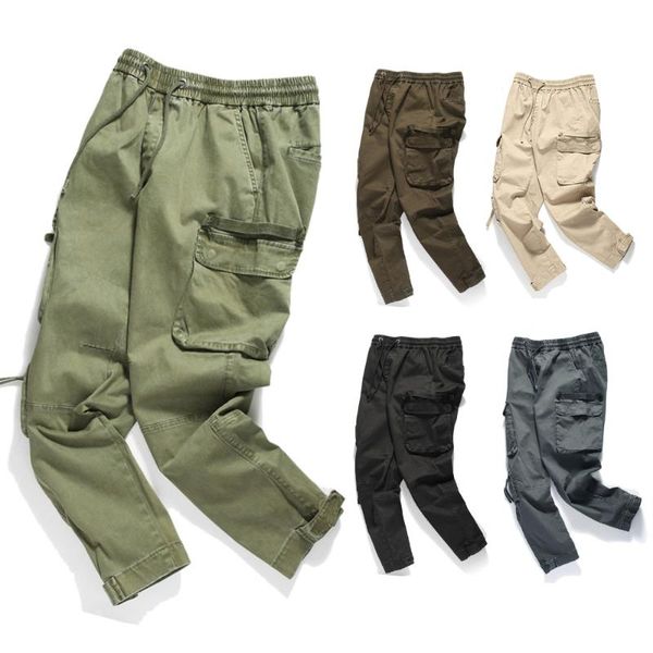 men's pants summer casual cotton trousers men multi-pocket cargo straight loose lace up overalls d30, Black
men's pants summer casual cotton trousers men multi-pocket cargo straight loose lace up overalls d30, Black